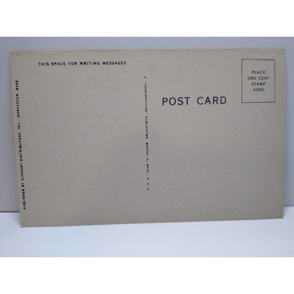 Greetings From Worcester Massachusetts Large Big Letter Linen Postcard Unused - Picture 2 of 2